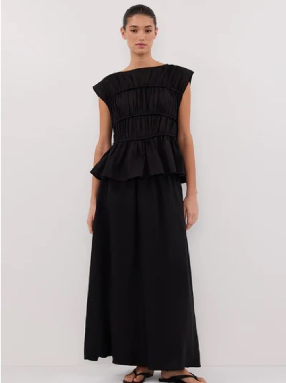 DISSH Gemma Black Linen Midi Skirt - NWT - Picture 2 of 5